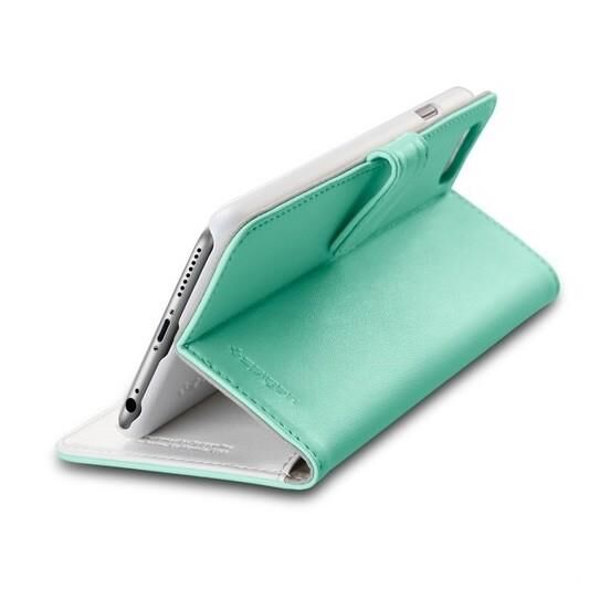 Spigen iPhone 6 Plus/6s Plus ile Uyumlu Kılıf Wallet S (Cüzdan Özellikli) Mint Green