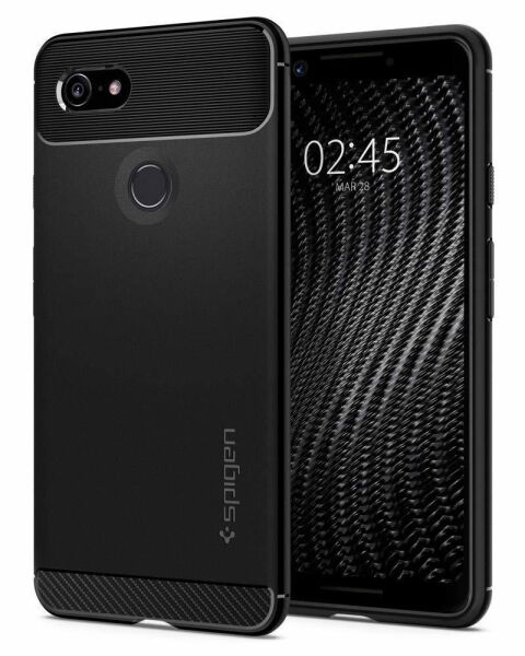 Spigen Pixel 3 ile Uyumlu Kılıf Rugged Armor Matte Black