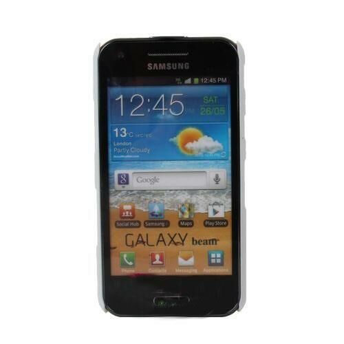 Galaxy Beam i8530 ile Uyumlu Sert Kauçuk Kılıf Beyaz Renk
