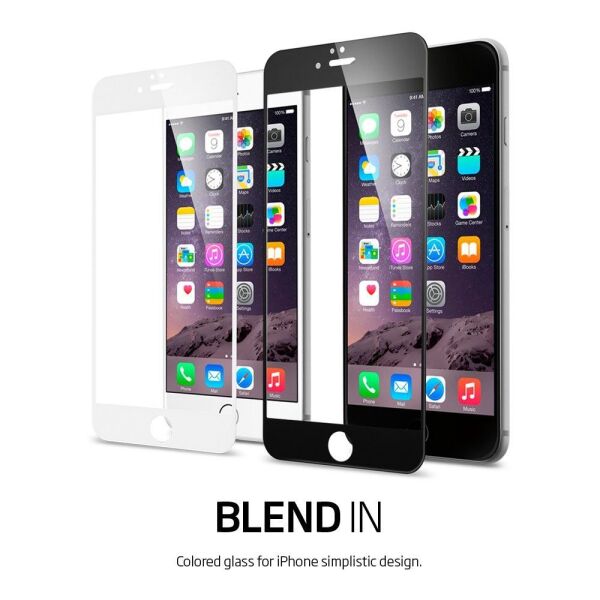 Spigen iPhone 6/6s ile Uyumlu Cam Ekran Koruyucu Full Kaplayan Koruma Black