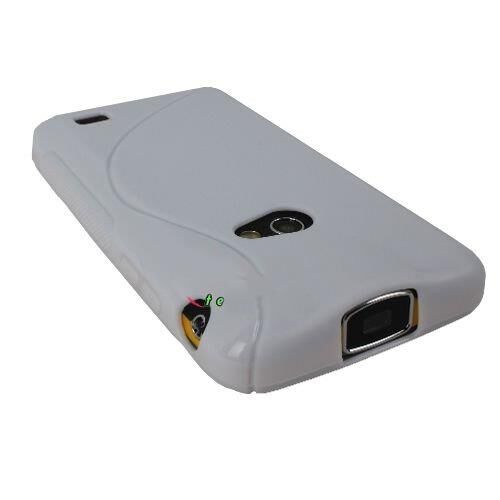 Galaxy Beam i8530 ile Uyumlu S Desenli Şeffaf Silikon Kılıf Beyaz Renk