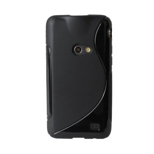 Galaxy Beam i8530 ile Uyumlu S Desenli Şeffaf Silikon Kılıf Siyah Renk