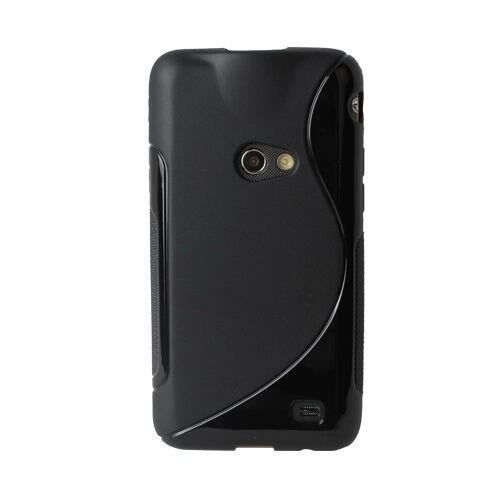 Galaxy Beam i8530 ile Uyumlu S Desenli Şeffaf Silikon Kılıf Siyah Renk