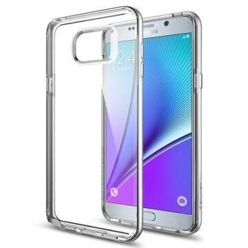 Spigen Galaxy Note 5 ile Uyumlu Kılıf Neo Hybrid Crystal Satin Silver