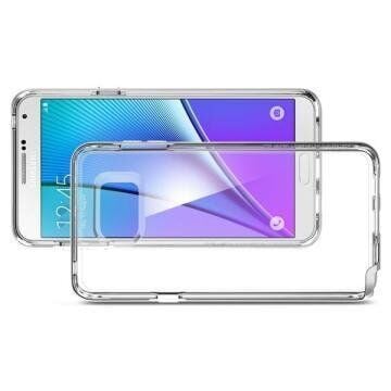 Spigen Galaxy Note 5 ile Uyumlu Kılıf Neo Hybrid Crystal Satin Silver