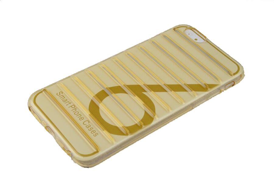 iPhone 6G ile Uyumlu Silikon Tırtıklı Arka Koruma Paneli Gold SK-030