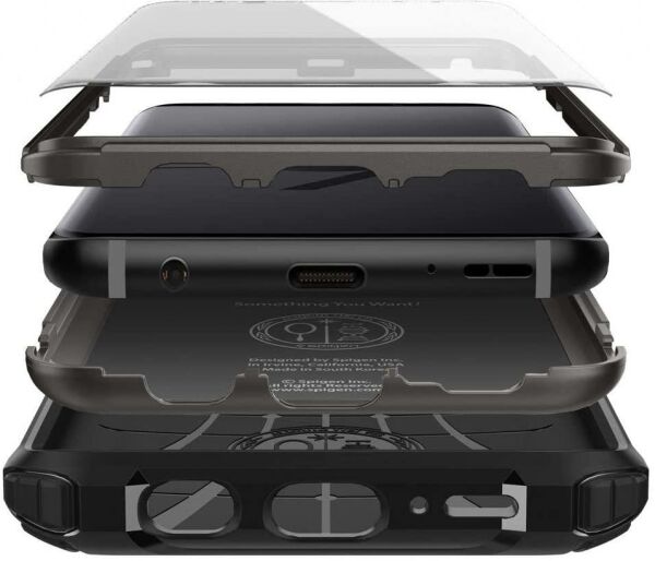 Spigen Galaxy S9 ile Uyumlu Kılıf Pro Guard Gun Metal