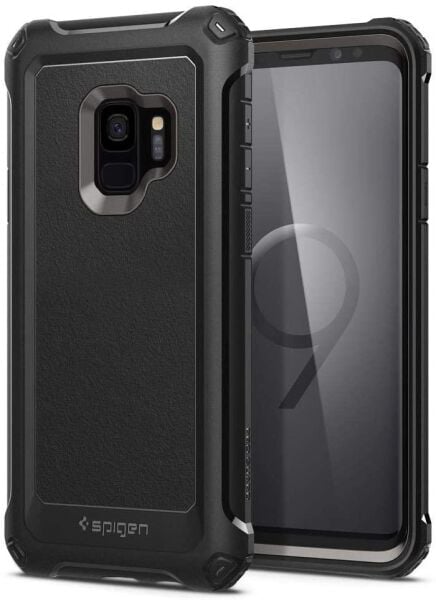 Spigen Galaxy S9 ile Uyumlu Kılıf Pro Guard Gun Metal