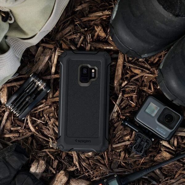 Spigen Galaxy S9 ile Uyumlu Kılıf Pro Guard Gun Metal