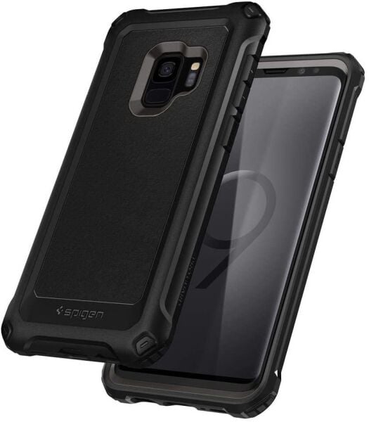 Spigen Galaxy S9 ile Uyumlu Kılıf Pro Guard Gun Metal