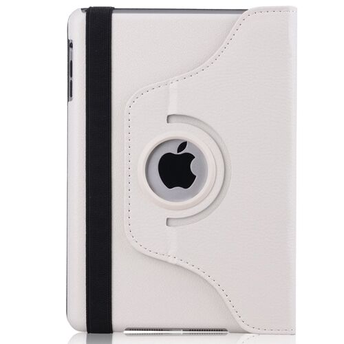 iPad Mini ile Uyumlu 360 Derece Dönebilen Deri Kılıf Beyaz
