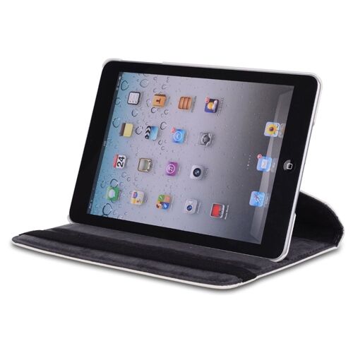 iPad Mini ile Uyumlu 360 Derece Dönebilen Deri Kılıf Beyaz