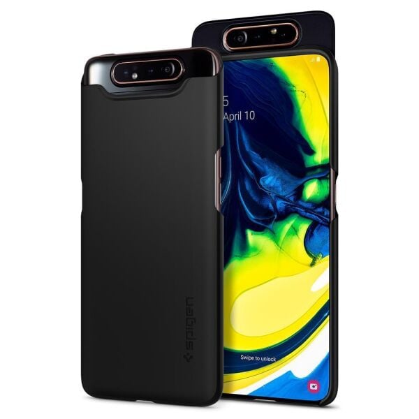 Spigen Galaxy A80 ile Uyumlu Kılıf Thin Fit Black