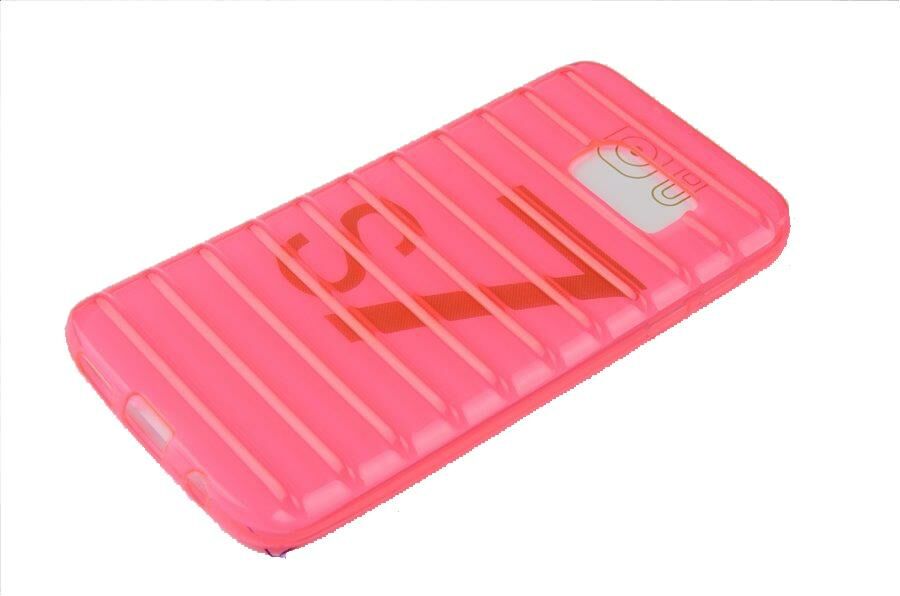 Jopus Galaxy S7 ile Uyumlu Silikon Tirtikli Arka Koruma Paneli Pembe SK-030