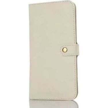 Universal Kapaklı Cüzdanlı Kart Bölmeli Kılıf Beyaz (Max 4.7'')