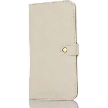 Universal Kapaklı Cüzdanlı Kart Bölmeli Kılıf Beyaz (Max 4.7'')