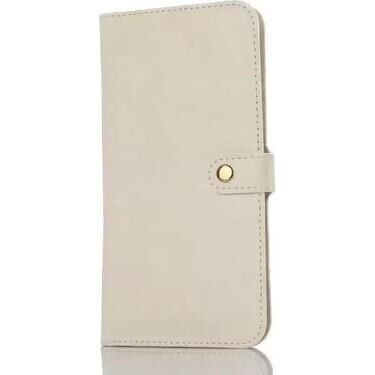 Universal Kapaklı Cüzdanlı Kart Bölmeli Kılıf Beyaz (Max 4.7'')