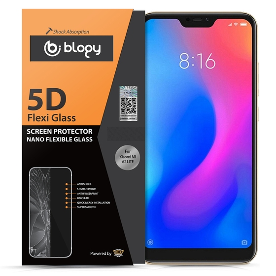 Blogy MI A2 Lite ile Uyumlu Flexi 5D Ekran Koruyucu