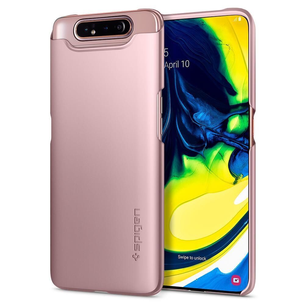 Spigen Galaxy A80 ile Uyumlu Kılıf Thin Fit Rose Gold