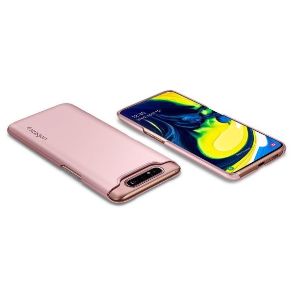 Spigen Galaxy A80 ile Uyumlu Kılıf Thin Fit Rose Gold