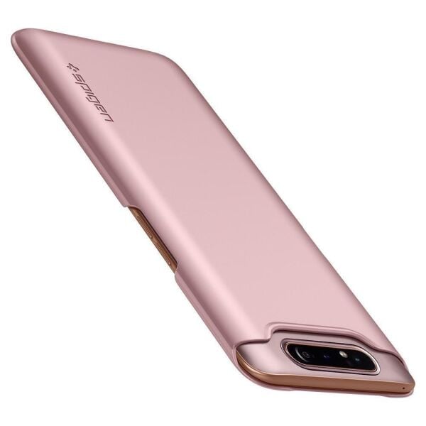 Spigen Galaxy A80 ile Uyumlu Kılıf Thin Fit Rose Gold