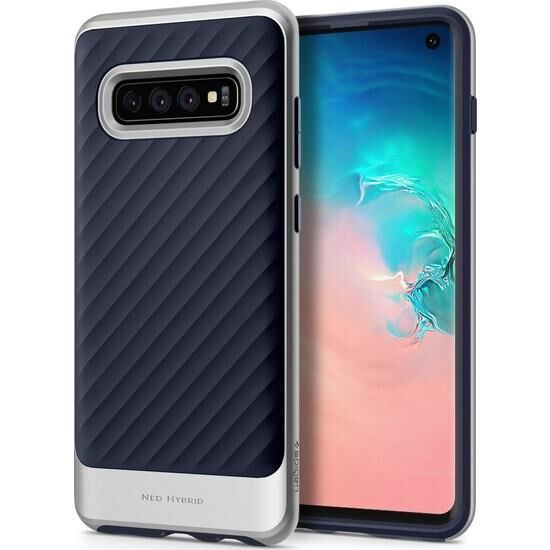 Spigen Galaxy S10 ile Uyumlu Kılıf Neo Hybrid Silver Artic