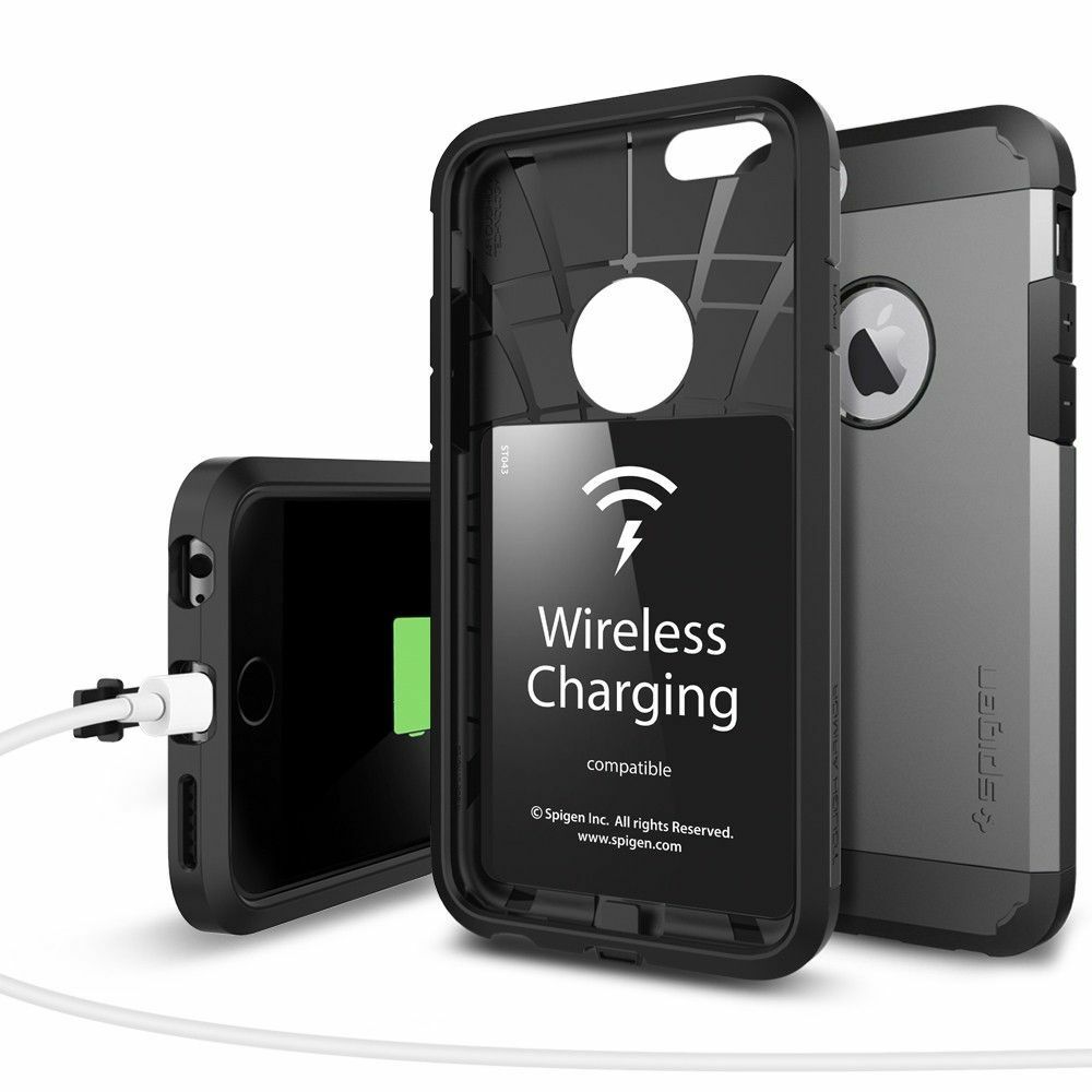 Spigen iPhone 6/6s ile Uyumlu Kılıf Tough Armor Volt (4.7) Uzaktan Kablosuz Sarj Eden Kılıf