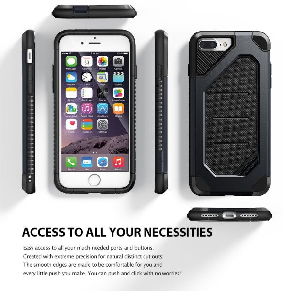 Ringke Max iPhone 7/8 Plus ile Uyumlu KIlıf Black Tam Koruma Isı Dağılımlı Şok Emici Teknoloji