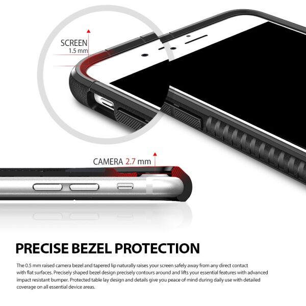 Ringke Max iPhone 7/8 Plus ile Uyumlu KIlıf Black Tam Koruma Isı Dağılımlı Şok Emici Teknoloji