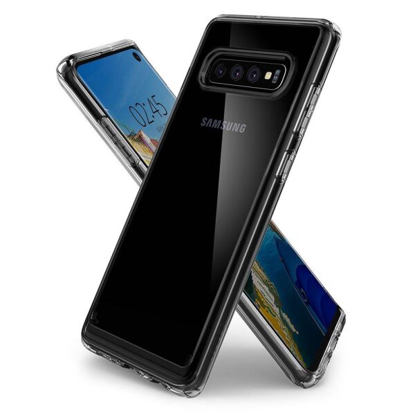 Spigen Galaxy S10 ile Uyumlu Kılıf Crystal Hybrid Crystal Clear