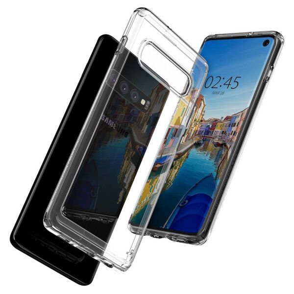 Spigen Galaxy S10 ile Uyumlu Kılıf Crystal Hybrid Crystal Clear