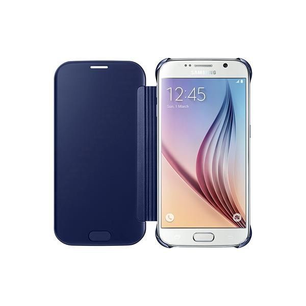 Galaxy S6 ile Uyumlu Clear View Cover Siyah EF-ZG920BBEGWW (Out)