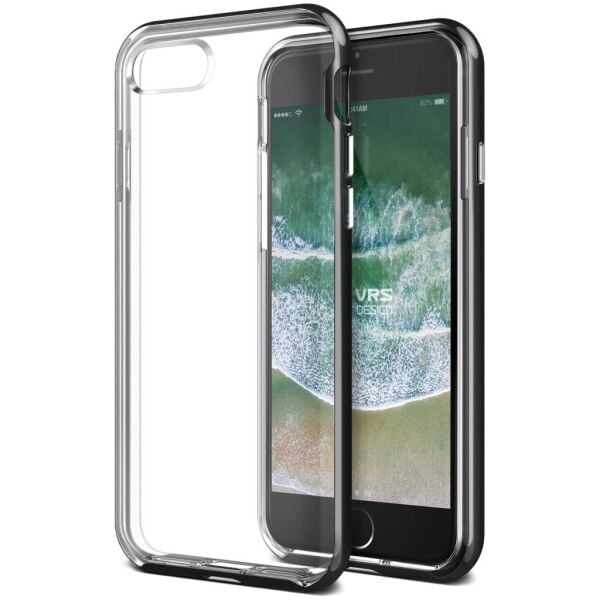 VRS Design iPhone 8/7 ile Uyumlu New Crystal Bumper Kılıf Metallic Black