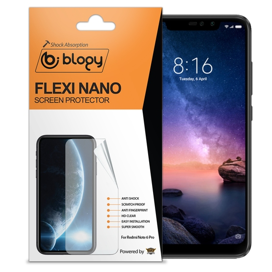 Blogy Redmi Note 6 Pro ile Uyumlu Flexi Nano Ekran Koruyucu