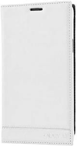 Galaxy A3 (A300) ile Uyumlu Kılıf Milano Serisi Kapaklı Beyaz