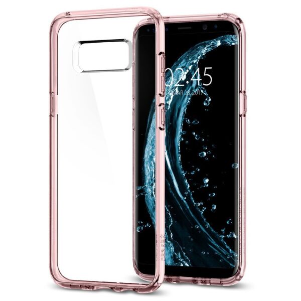 Spigen Galaxy S8 Plus ile Uyumlu Kılıf Ultra Hybrid Crystal Pink