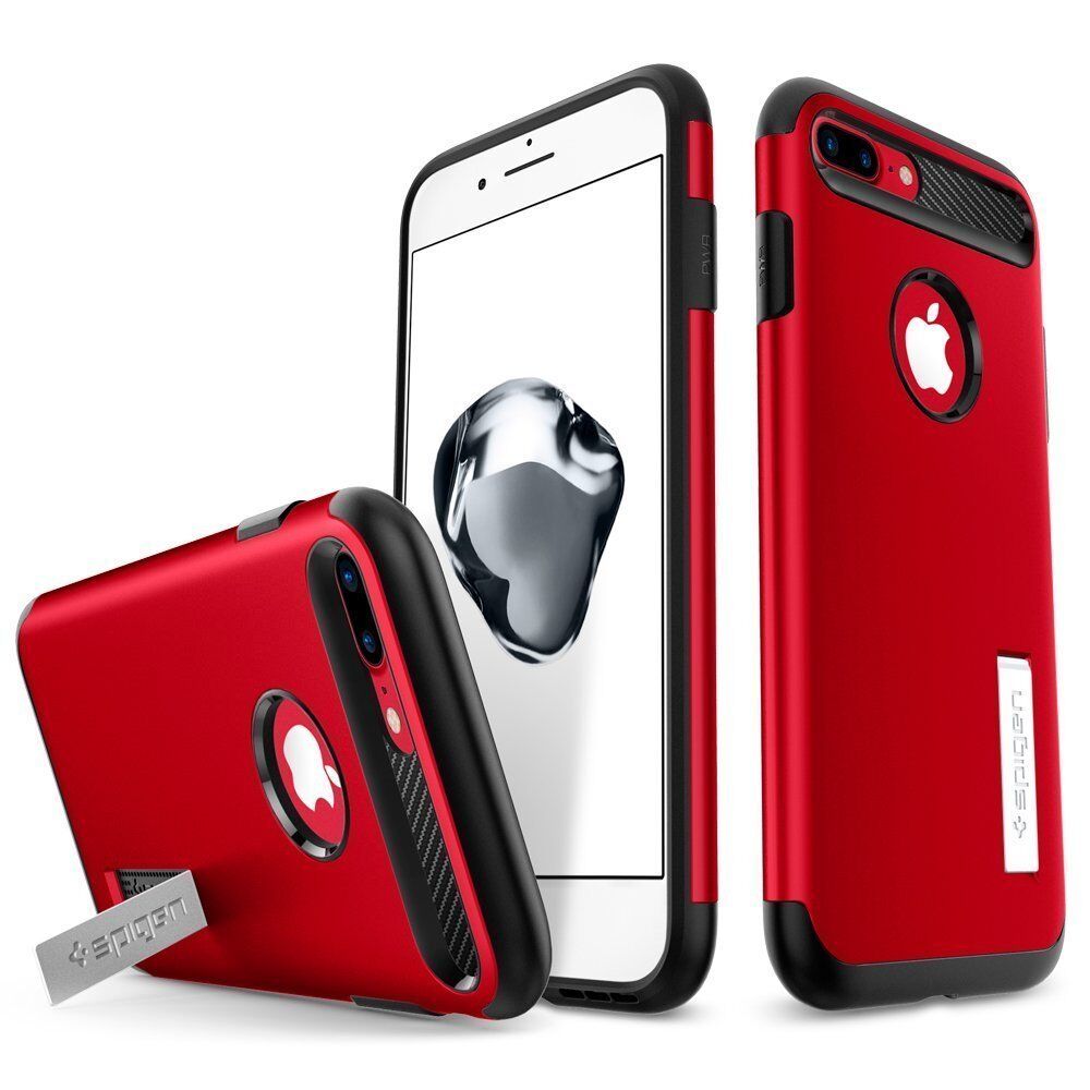 Spigen iPhone 7 Plus / 8 Plus ile Uyumlu Kılıf Slim Armor Crimson Red