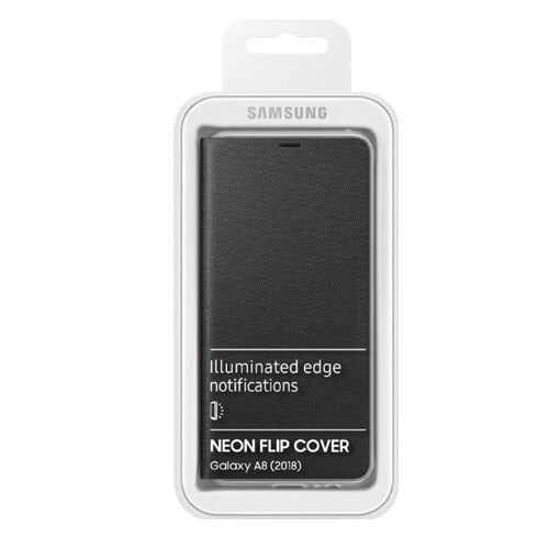 Galaxy A8 2018 ile Uyumlu Neon Flip Cover Siyah EF-FA530PBEGWW (Out)
