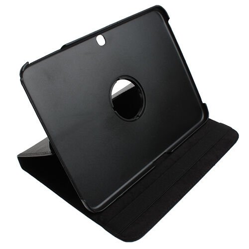 Galaxy Tab 3 10.1 P5200/P5210 ile Uyumlu Kapaklı 360 Derece Dönebilen Kılıf Siyah