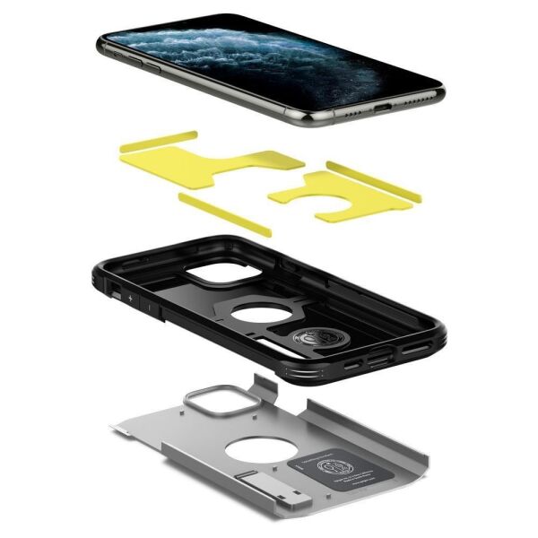 Spigen iPhone 11 Pro ile Uyumlu Kılıf Tough Armor XP Satin Silver