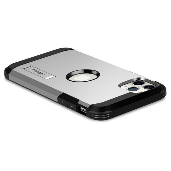 Spigen iPhone 11 Pro ile Uyumlu Kılıf Tough Armor XP Satin Silver