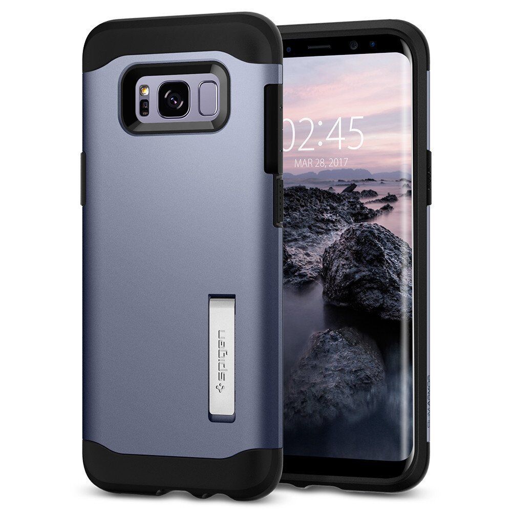 Spigen Galaxy S8 Plus ile Uyumlu Kılıf Slim Armor Orchid Gray