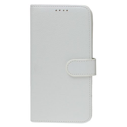 Zenfone 5 ile Uyumlu Deri Kılıf Yan Model Kartlıklı Cüzdanlı Beyaz