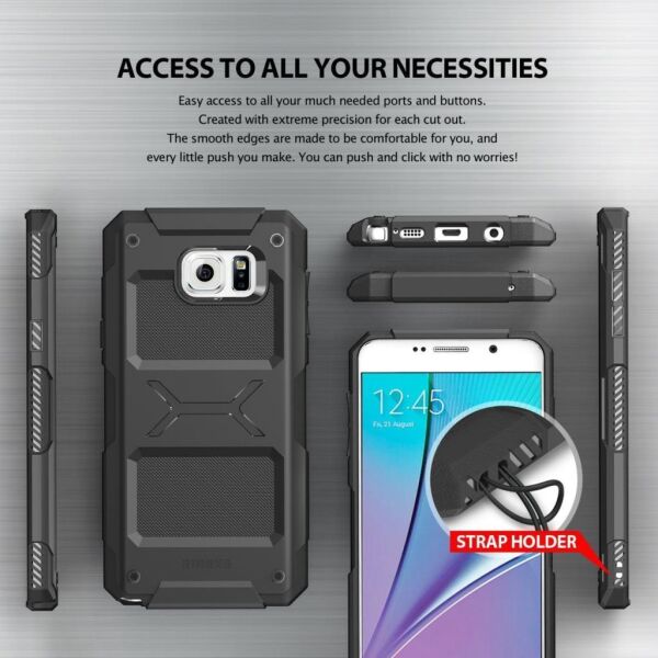 Ringke Rebel Galaxy Note 5 ile Uyumlu Kılıf Gray Darbelere Karşı En İyi Koruma