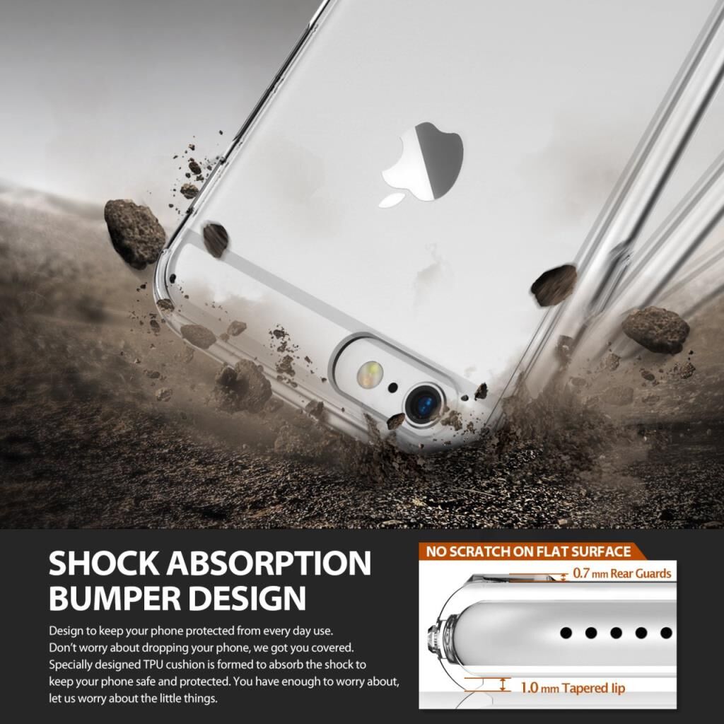 Ringke Fusion iPhone 6s Plus/ 6 Plus ile Uyumlu KIlıf Black