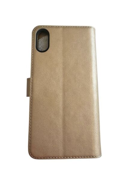 iPhone XS Max ile Uyumlu Cüzdanlı Kılıf Altın