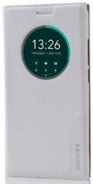 Zenfone 6 ile Uyumlu Rock Serisi Kapaklı Kılıf Beyaz