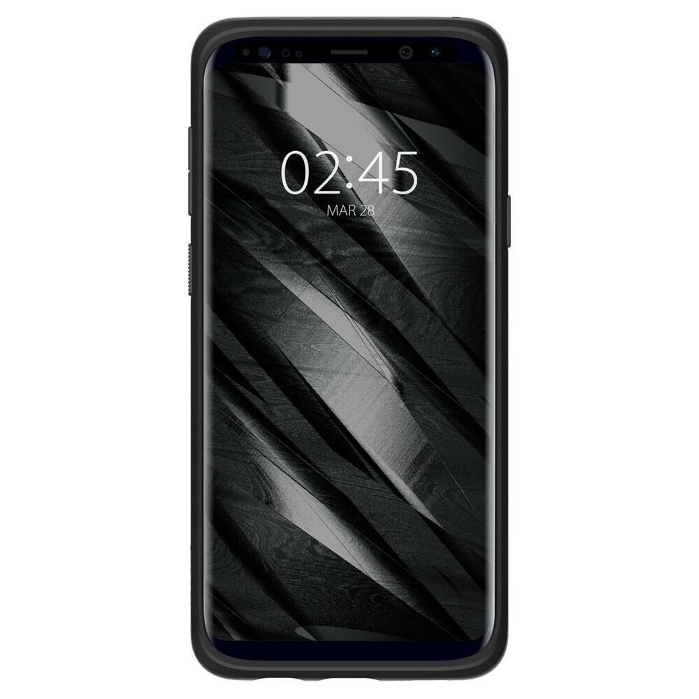 Spigen Galaxy S9 Plus ile Uyumlu Kılıf Liquid Crystal 4 Tarafı Koruma Matte Black