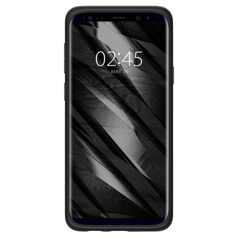Spigen Galaxy S9 Plus ile Uyumlu Kılıf Liquid Crystal 4 Tarafı Koruma Matte Black