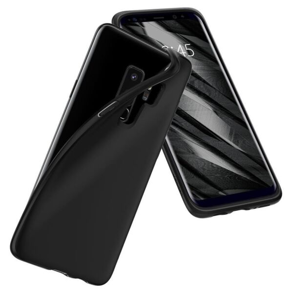 Spigen Galaxy S9 Plus ile Uyumlu Kılıf Liquid Crystal 4 Tarafı Koruma Matte Black